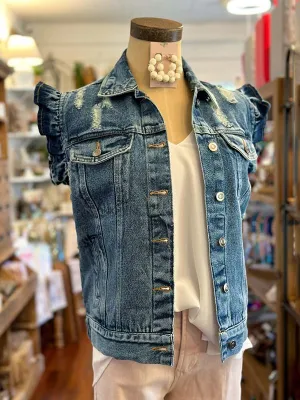 Frilled Denim Jacket