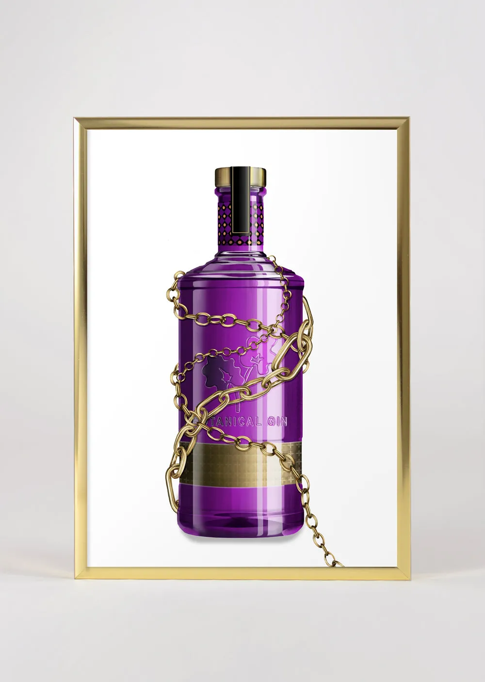 Gin Bottle Wall Art Print 'Baroque Bottle VII'