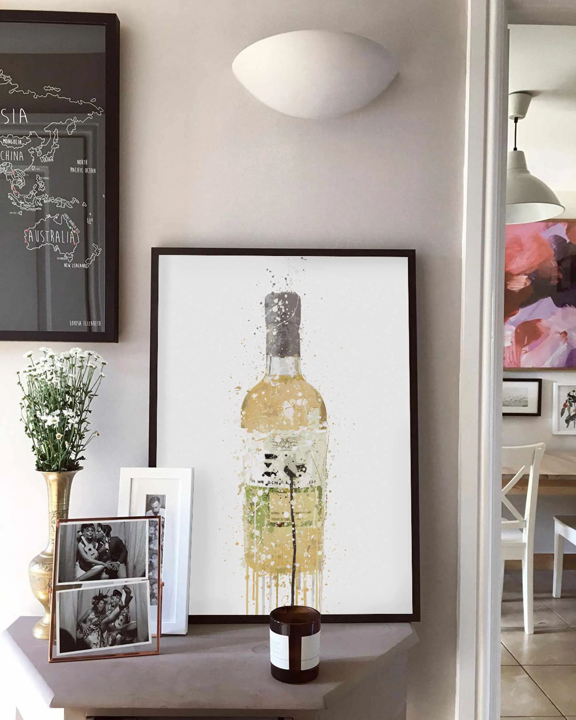 Gin Bottle Wall Art Print 'Meadow'