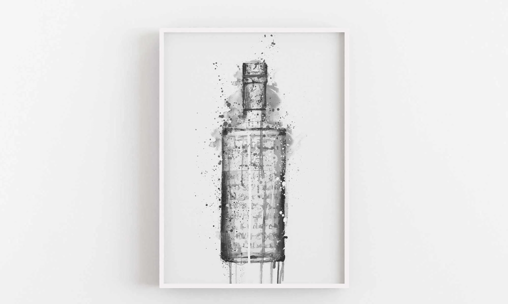 Gin Bottle Wall Art 'Steel Grey' (Grey Edition)