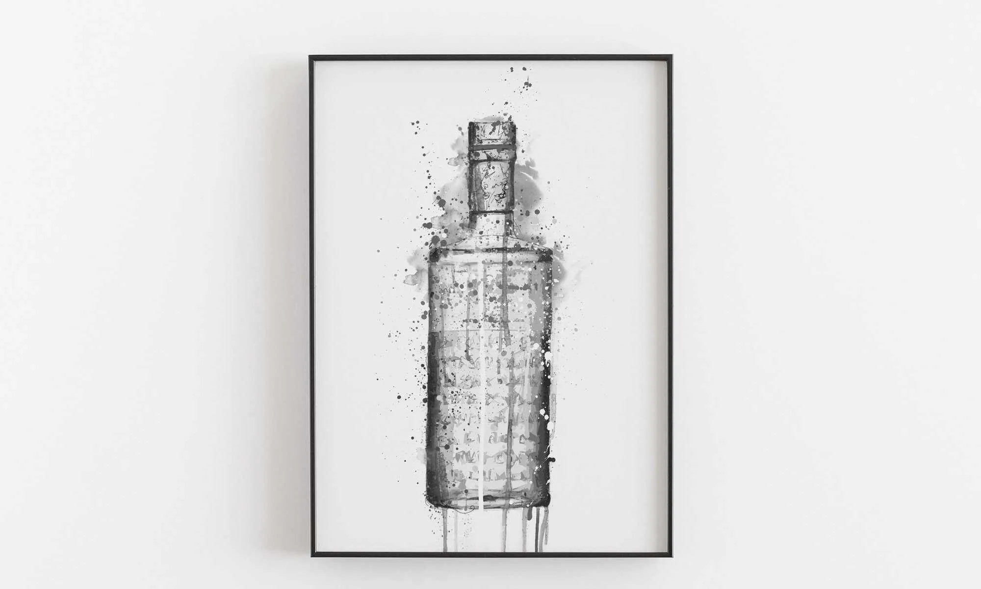 Gin Bottle Wall Art 'Steel Grey' (Grey Edition)