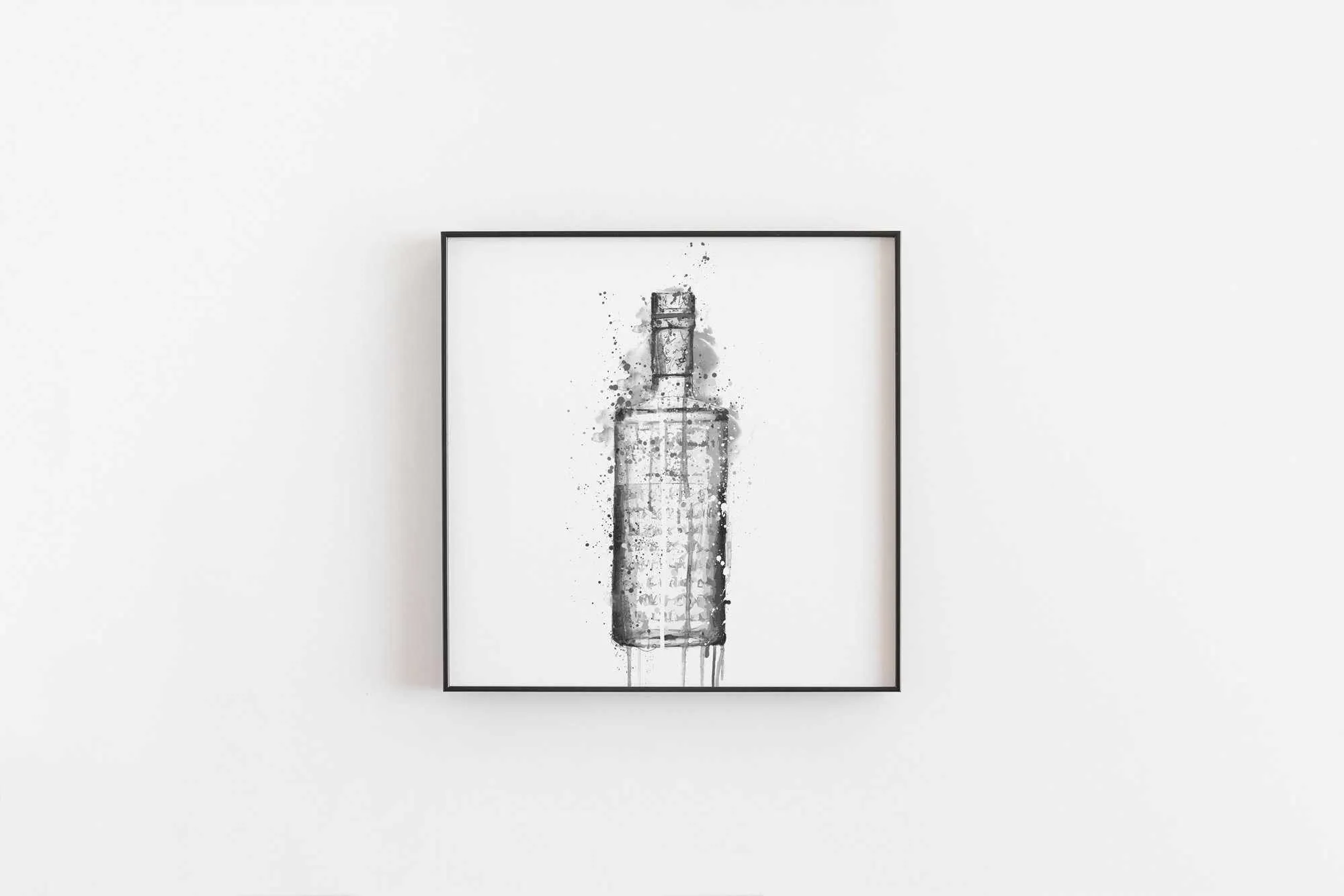 Gin Bottle Wall Art 'Steel Grey' (Grey Edition)