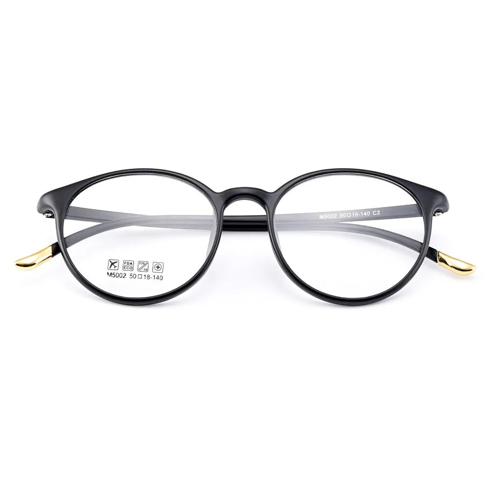 Gmei Women's Eyeglasses Ultra-Light Tr90 Plastic Round M5002