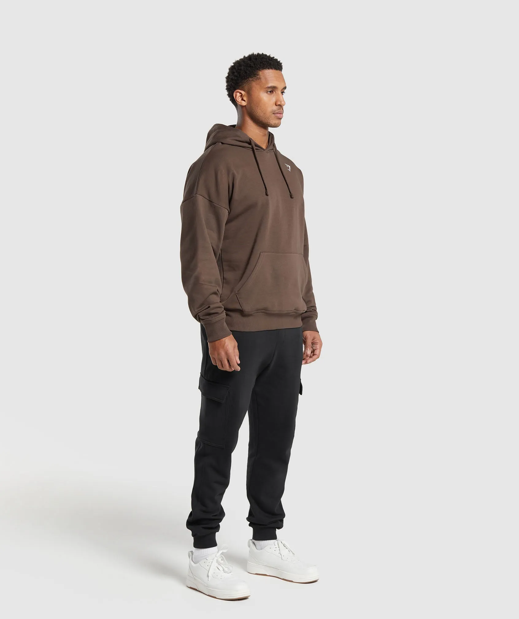 Gymshark Crest Oversized Hoodie - Walnut Brown