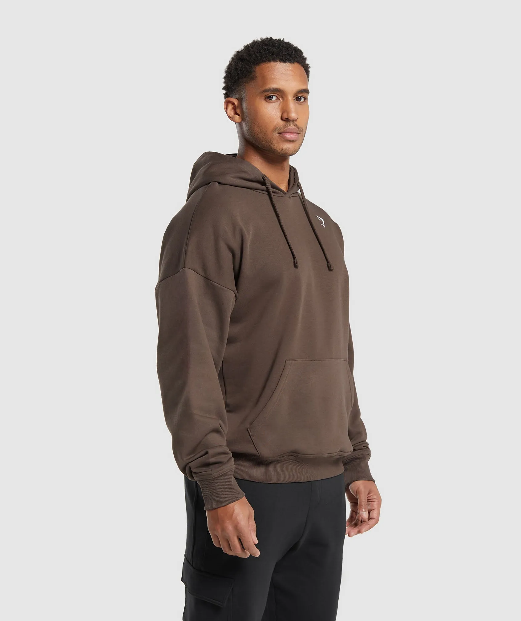 Gymshark Crest Oversized Hoodie - Walnut Brown