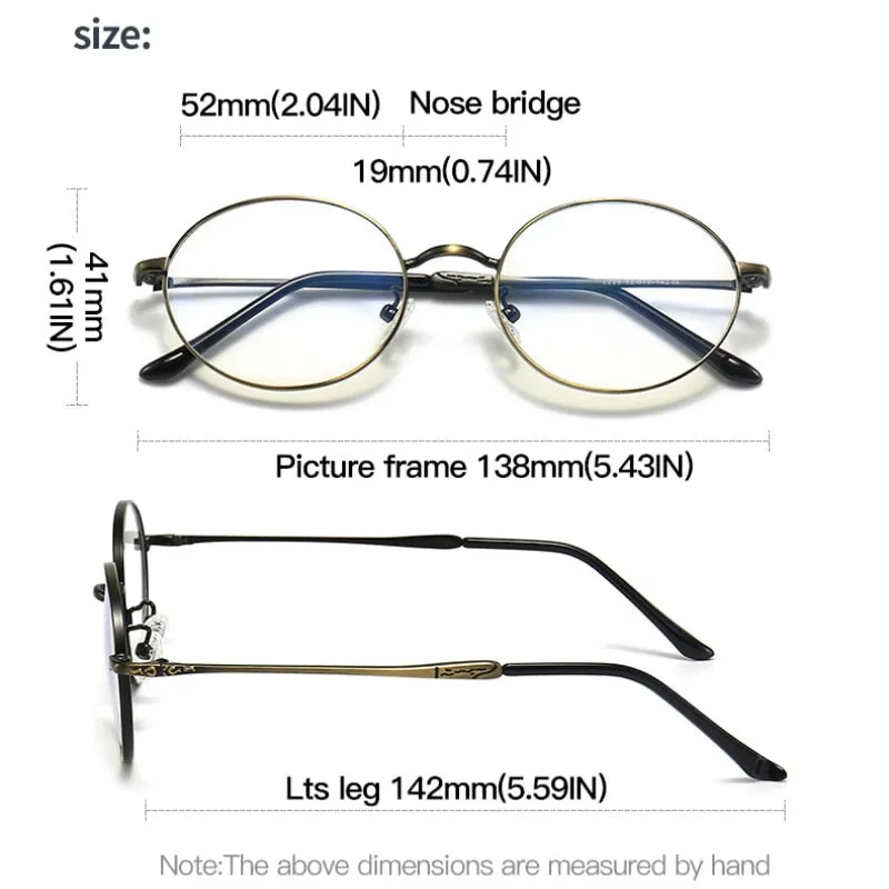 Hotochki Unisex Full Rim Oval Stainless Steel Alloy Eyeglasses L2226