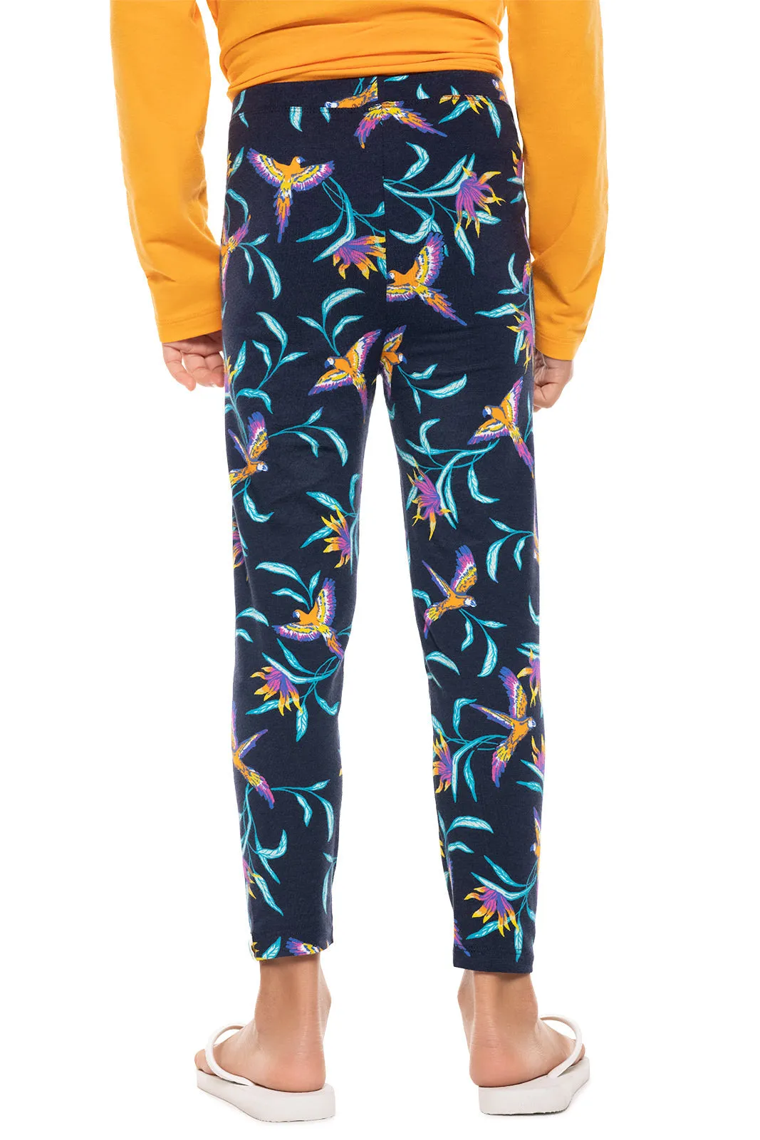 Kid's Monterey Summer Leggings  |  Navy Birds of Paradise