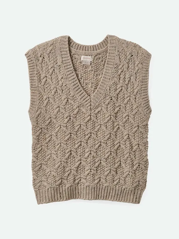 Lafayette Oversized Sweater Vest: Marled Beige