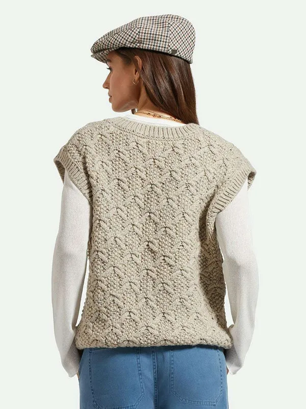 Lafayette Oversized Sweater Vest: Marled Beige