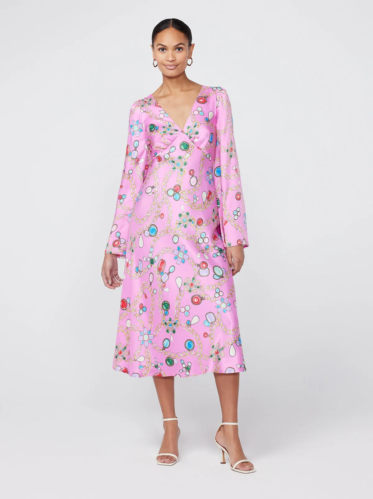 Libby Pink Chain Print Maxi Dress