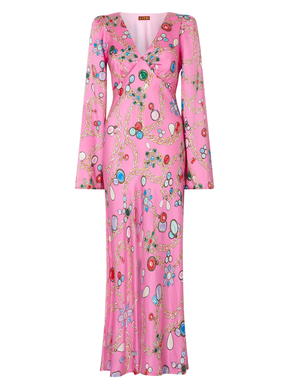 Libby Pink Chain Print Maxi Dress