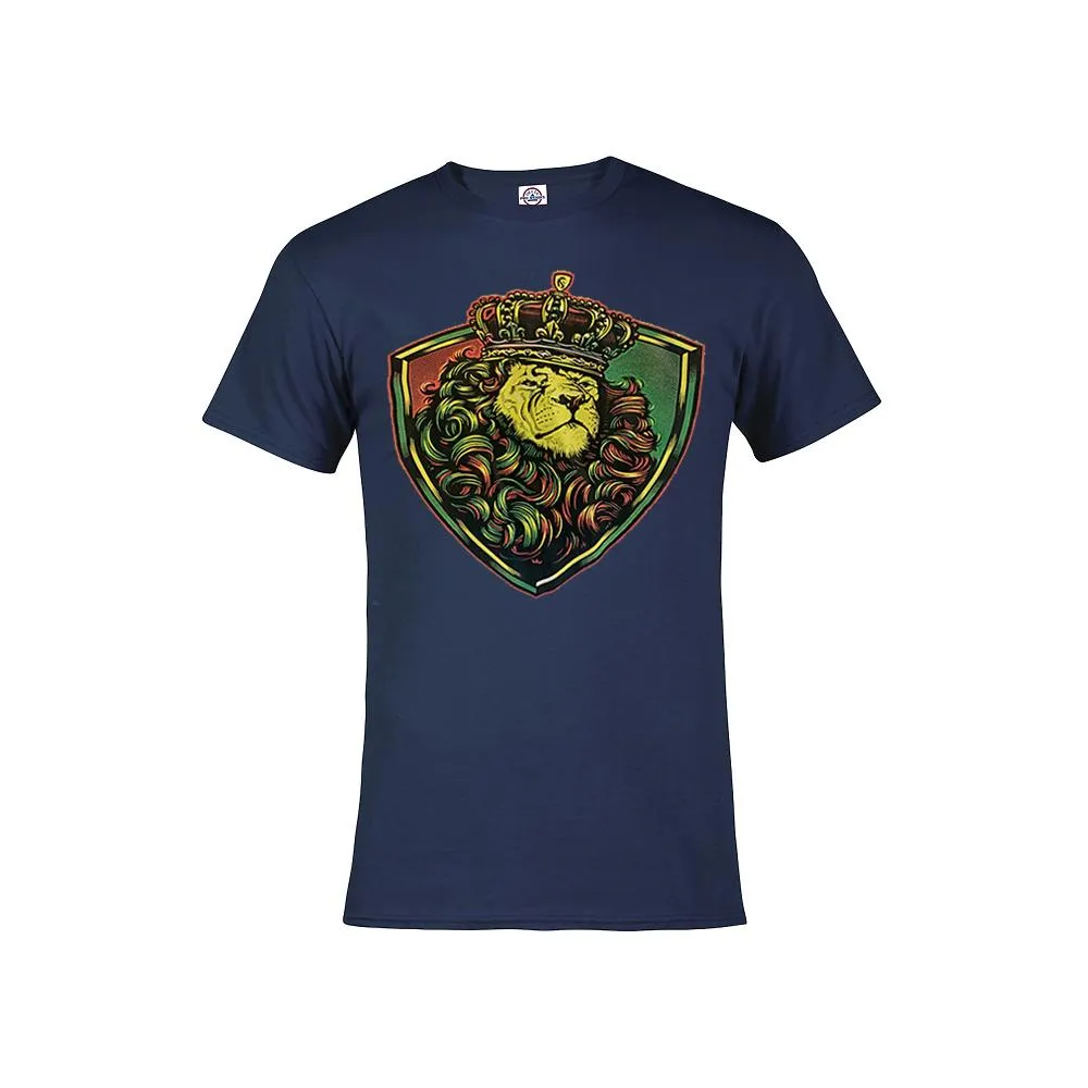 Lion Head With A Crown Men Soft Cotton T-Shirt