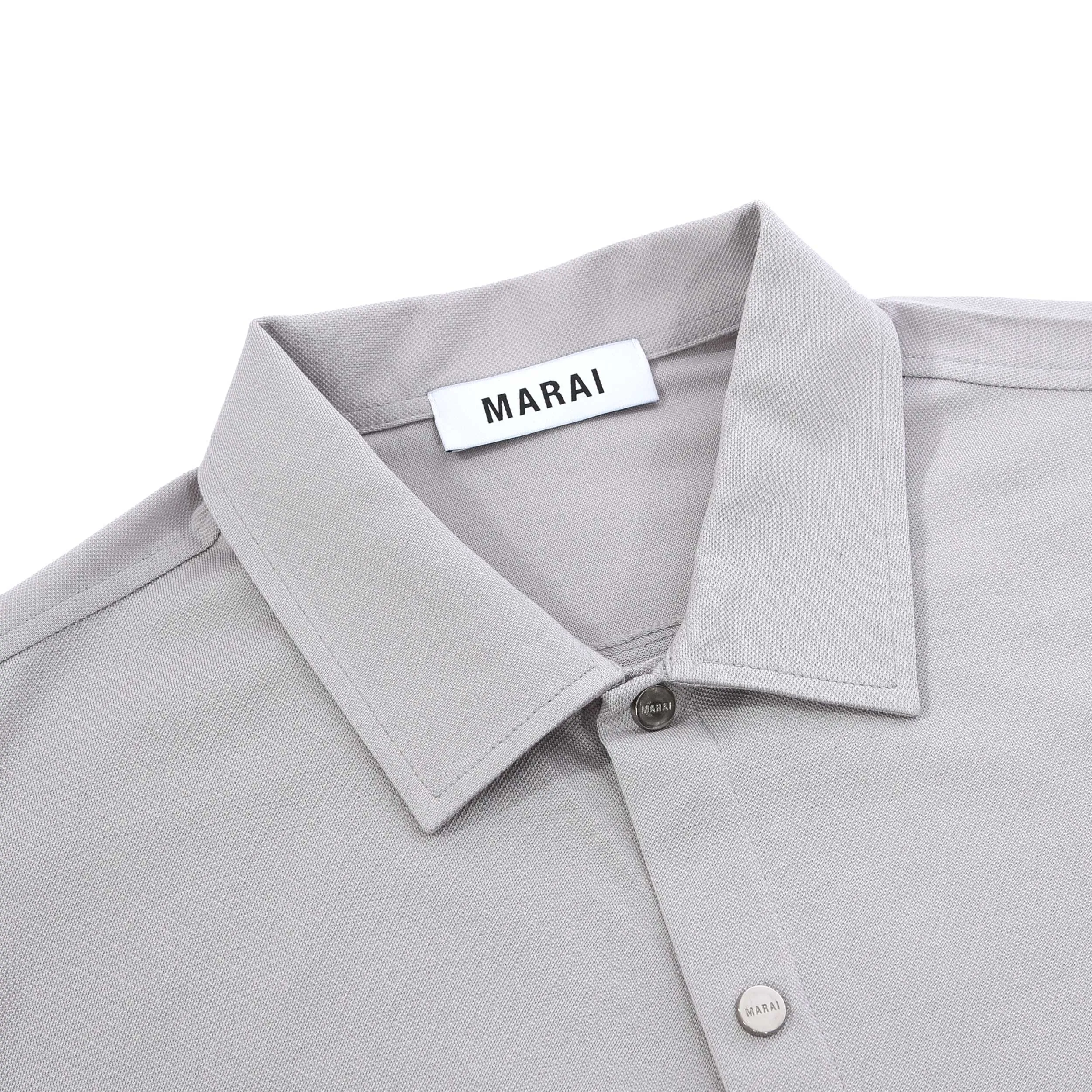 Marai Snap Button SS Shirt in Light Grey