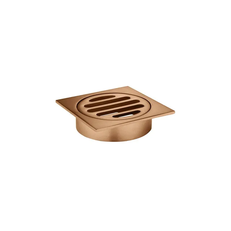 Meir Square Floor Grate Shower Drain 80mm Outlet - Lustre Bronze