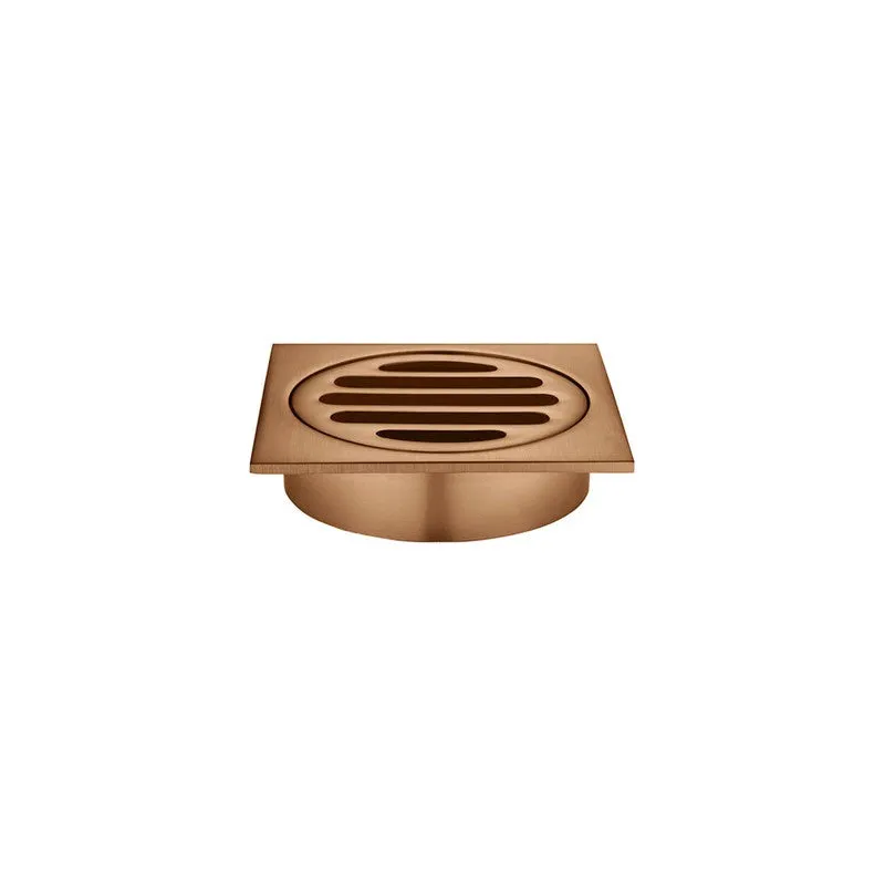 Meir Square Floor Grate Shower Drain 80mm Outlet - Lustre Bronze