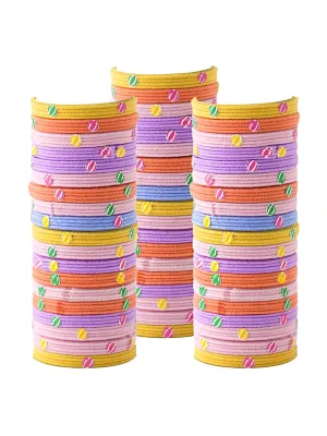 Melbees by Yellow Chimes Hair Rubber Bands for Girls Kids Hair Accessories for Girls Set of 62 Pcs Rubberbands Multicolor Soft & Stretchy Small Ponytail Holders with Storage Box for Girls Kids Teens