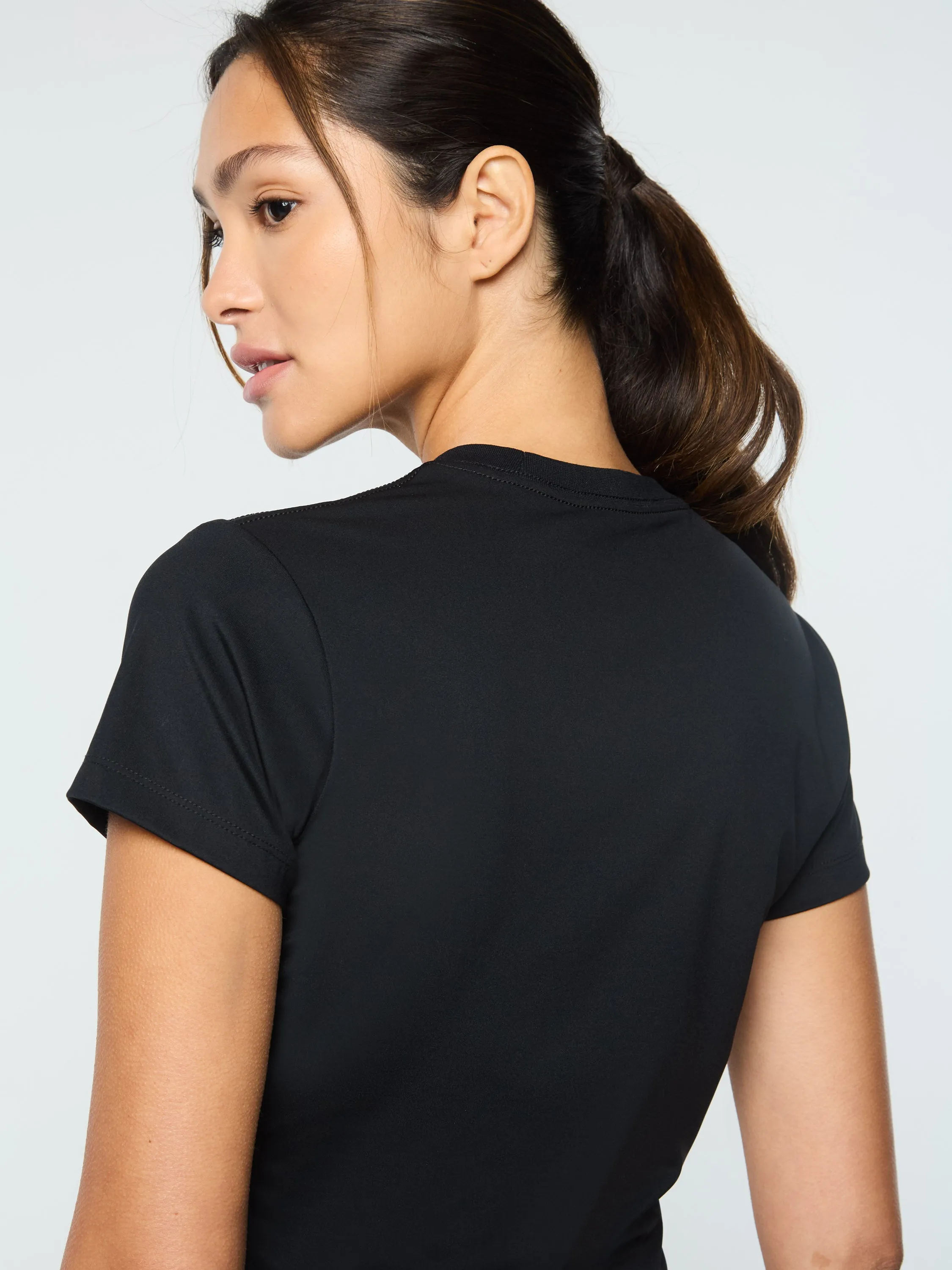 Mirano Fitted Crop Top- Black Beauty