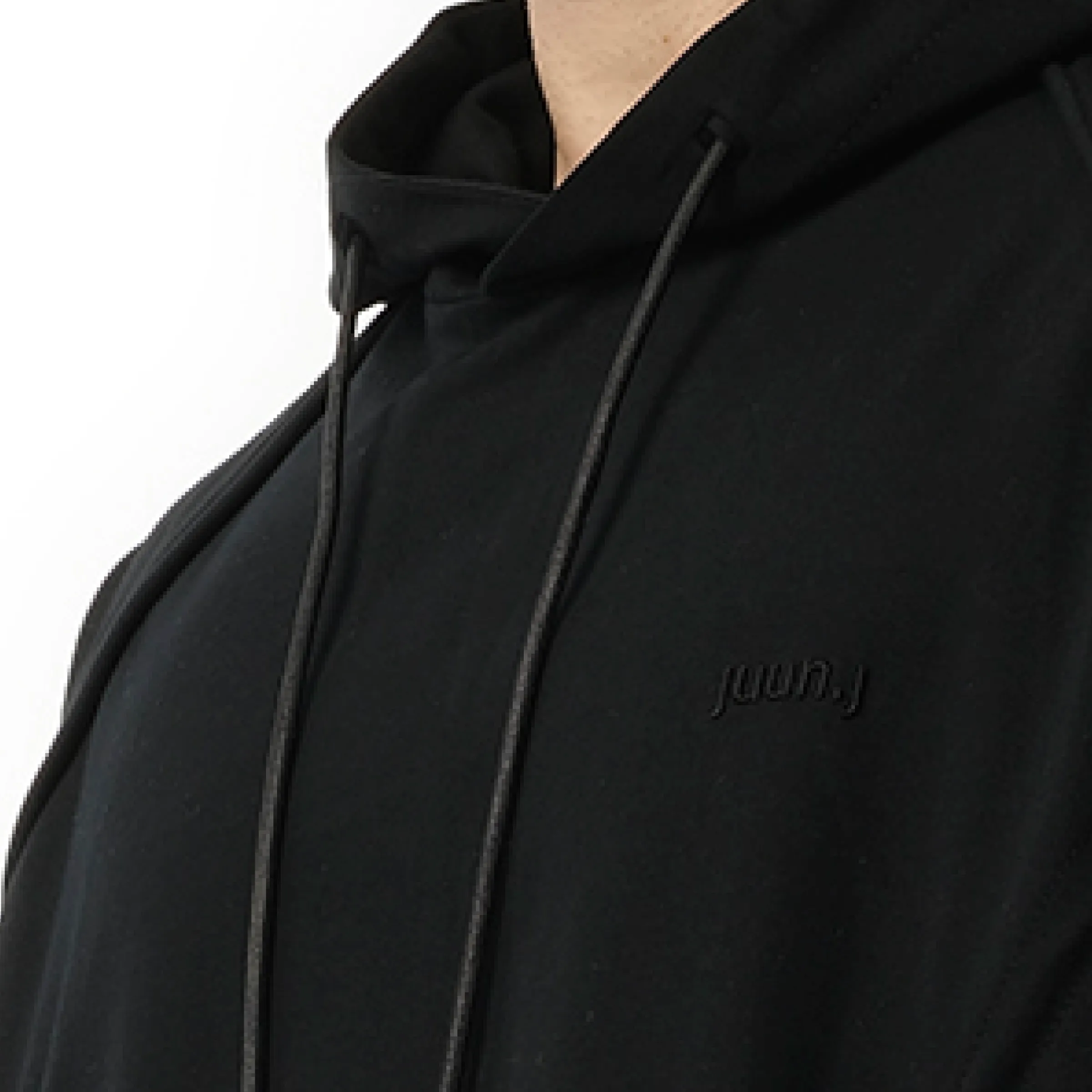 Multi String Over Hoodie in Black