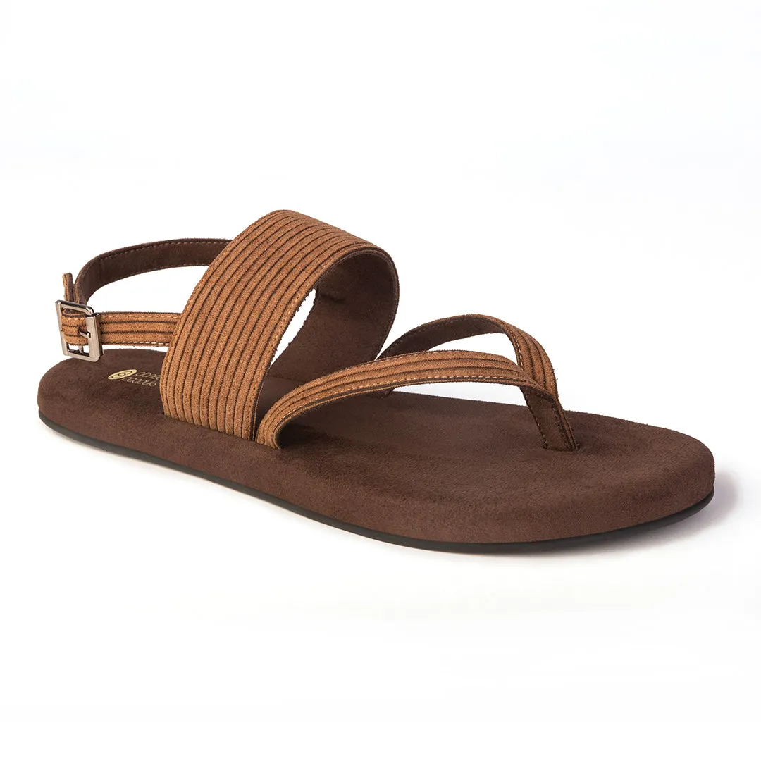 Paaduks Hiver Luxe - Thong-Strap Corduroy Brown Sandals