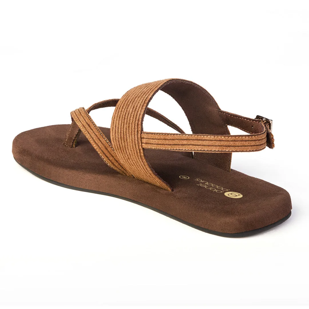 Paaduks Hiver Luxe - Thong-Strap Corduroy Brown Sandals