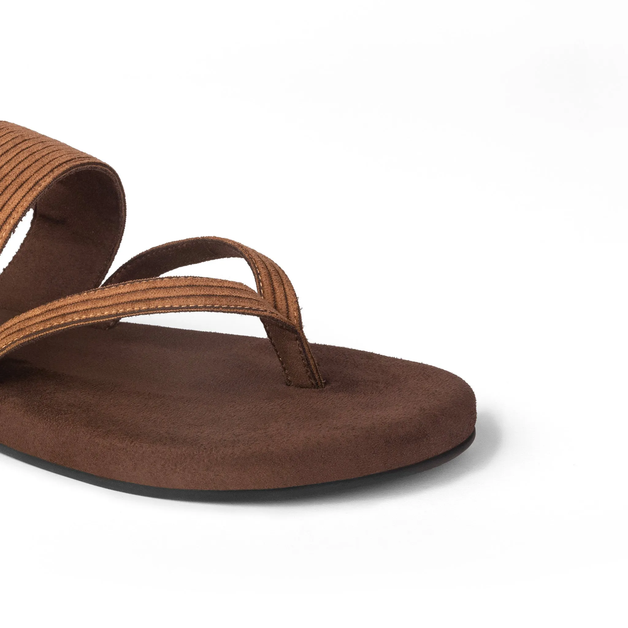 Paaduks Hiver Luxe - Thong-Strap Corduroy Brown Sandals