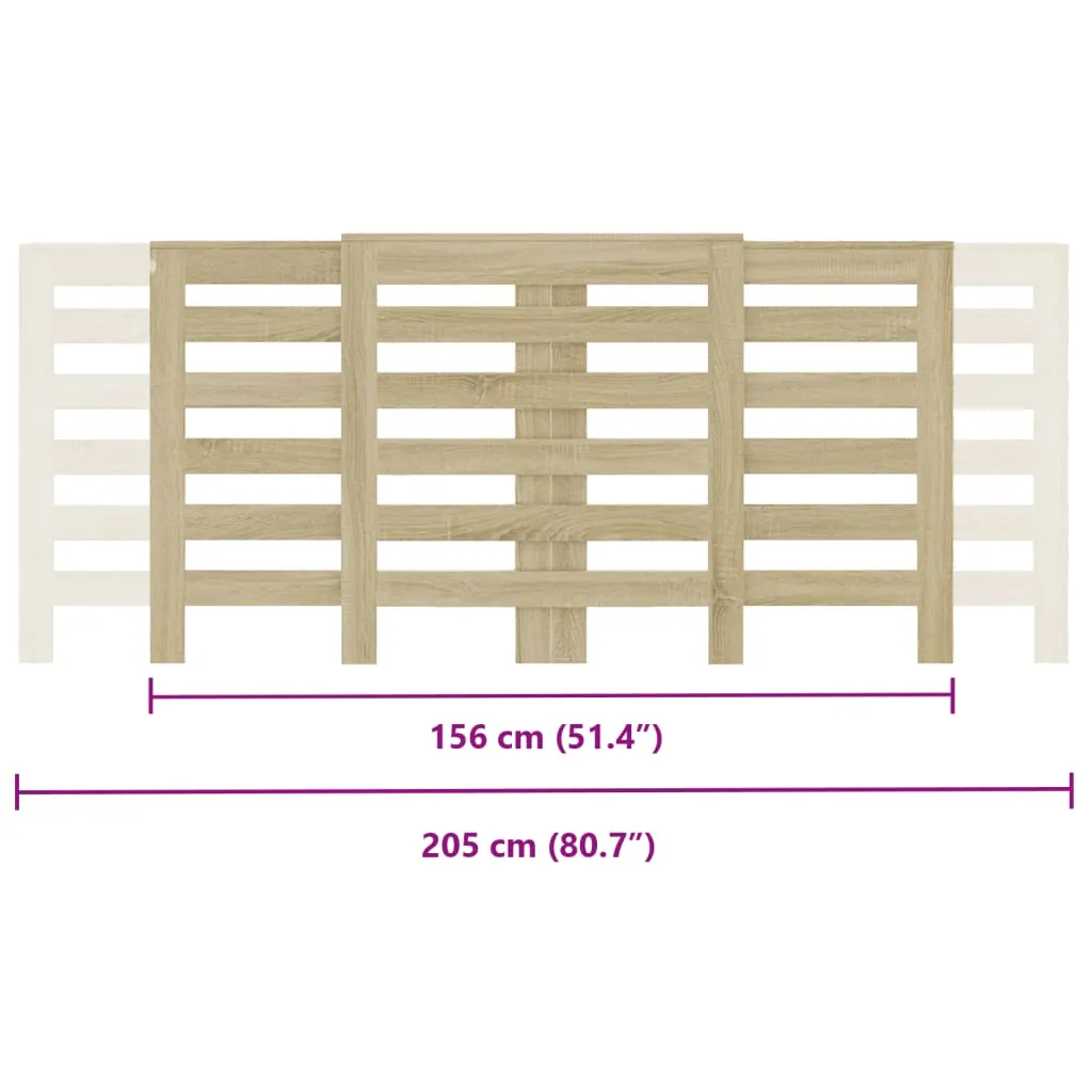 Radiator Cover Sonoma Oak 205x21.5x83.5 cm Engineered Wood