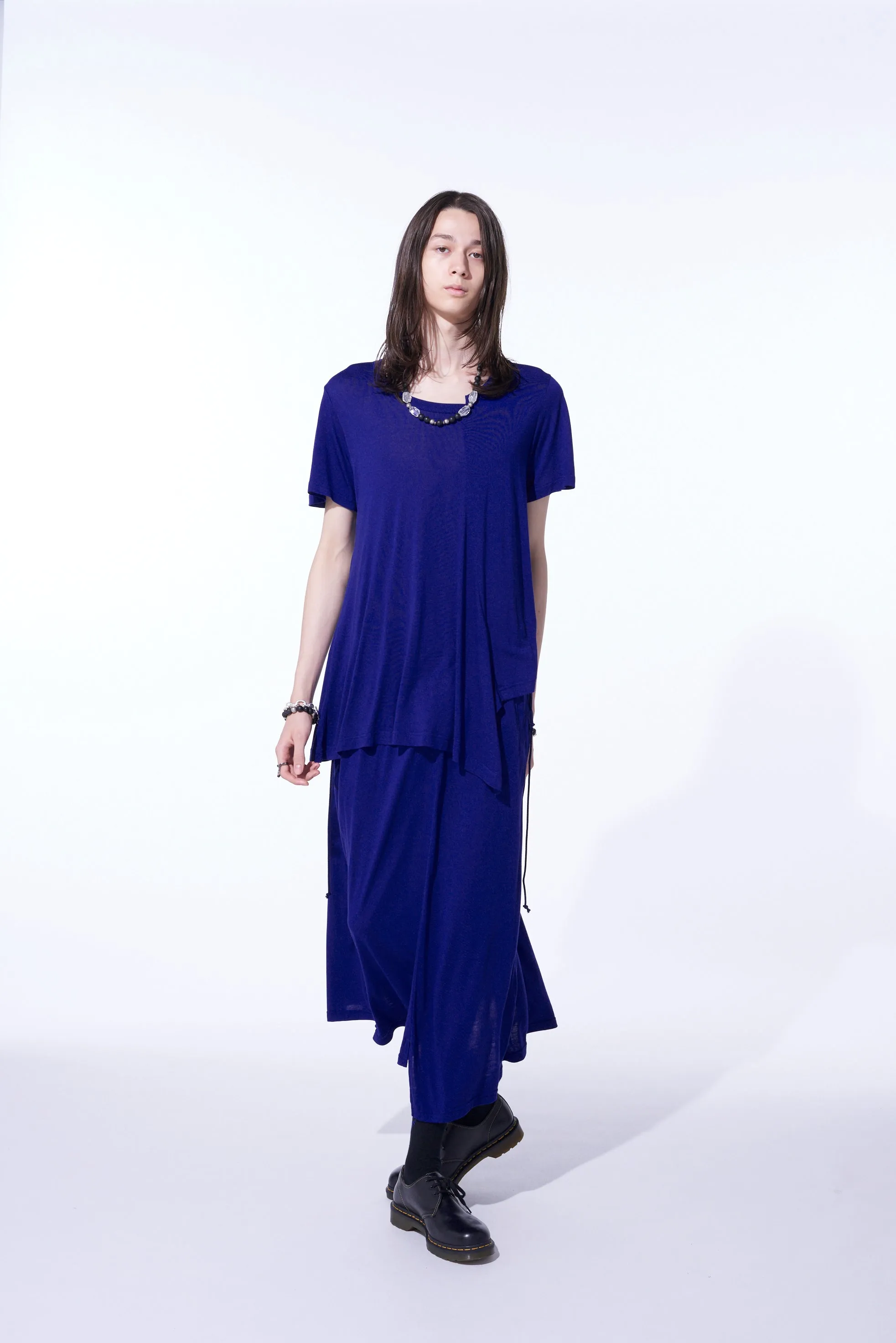 RAYON JERSEY DECONSTRUCTED ASYMMETRICAL DESIGN T-SHIRTS