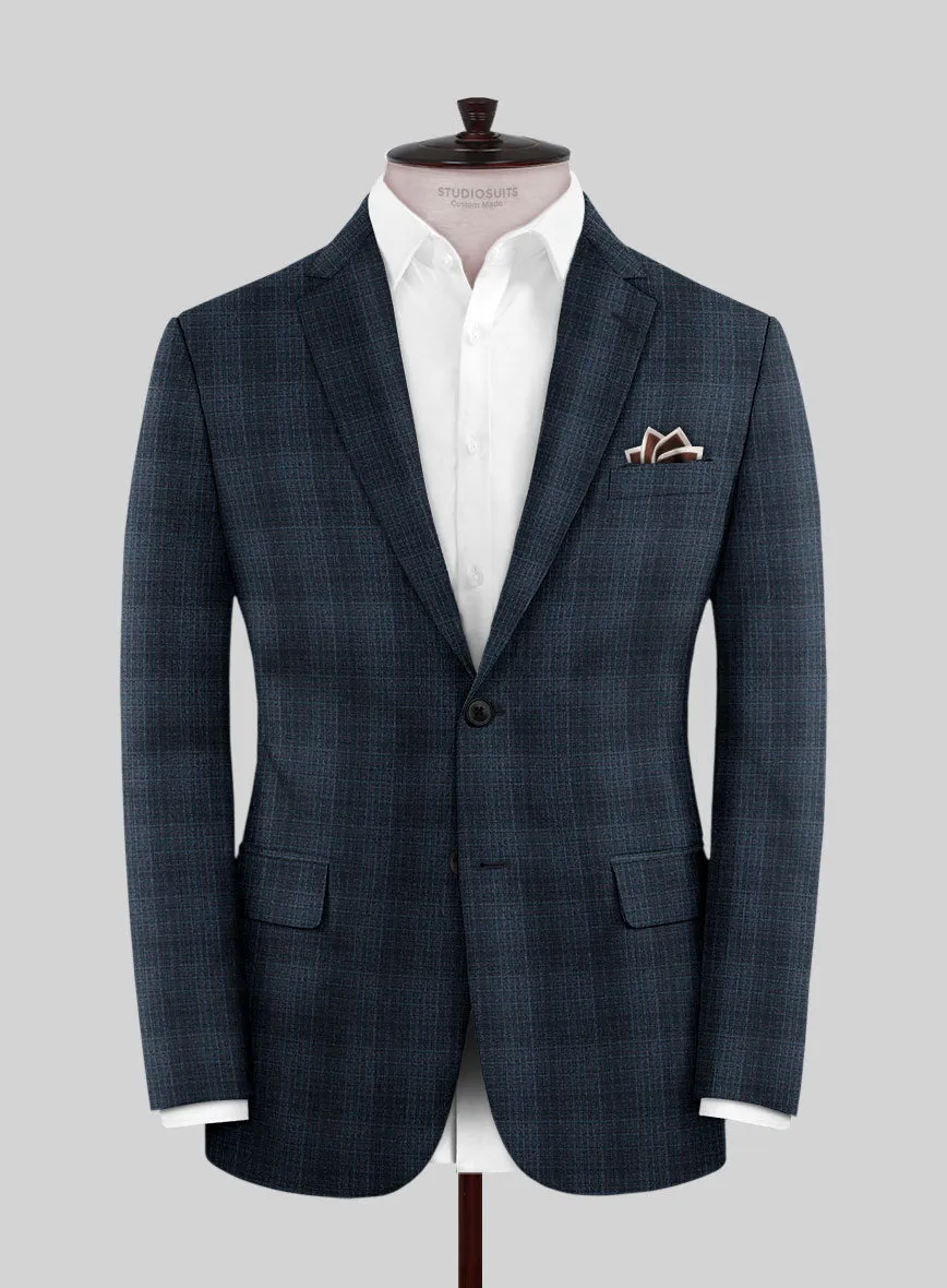 Reda Faruco Blue Checks Wool Suit