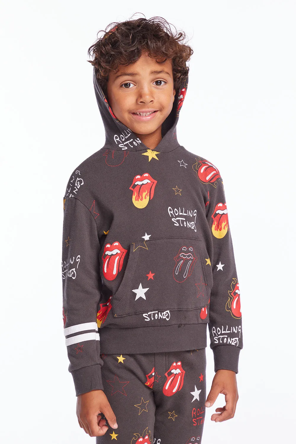 Rolling Stones Tongue Logo Stars Boys Pullover Hoodie