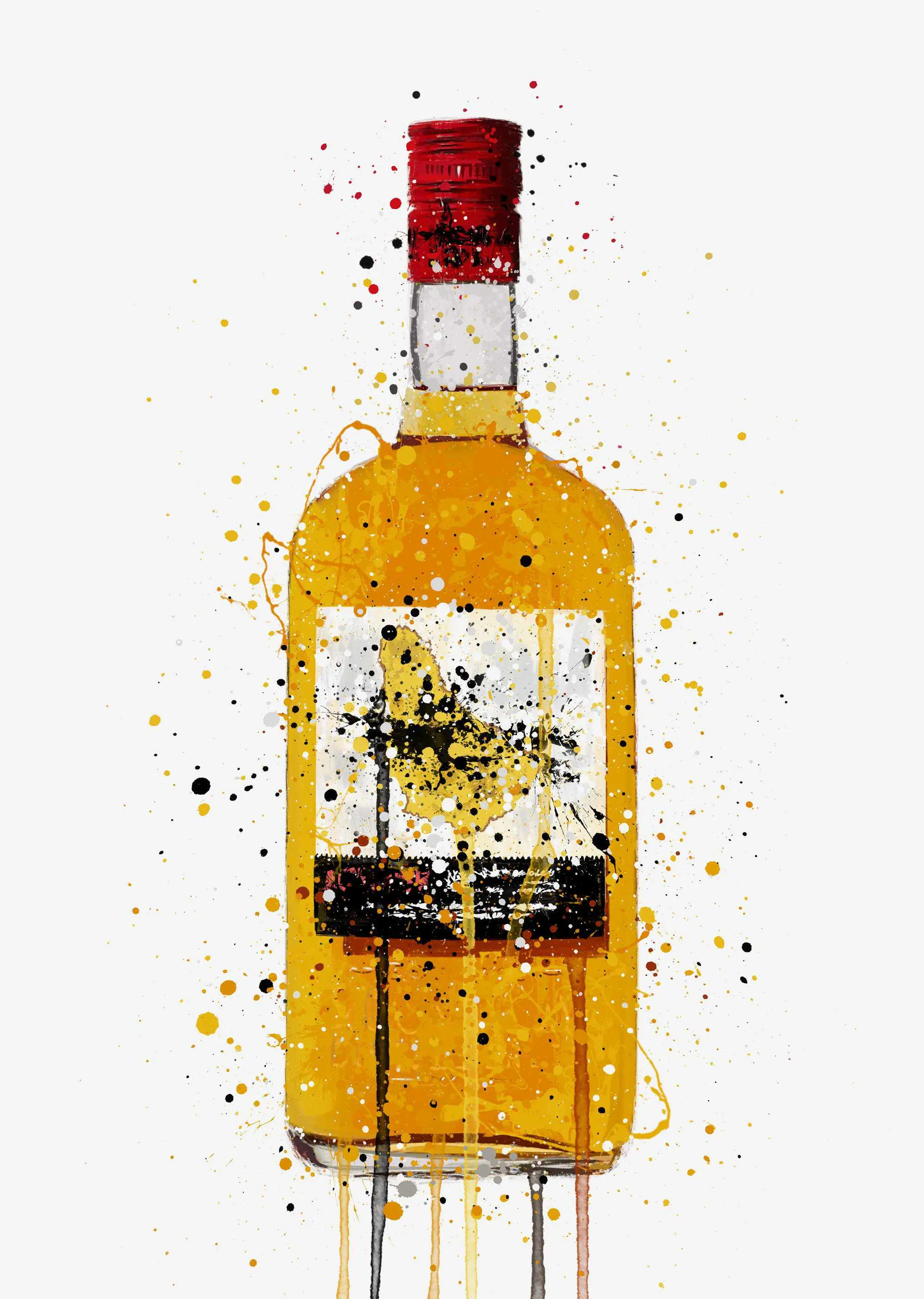 Rum Bottle Wall Art Print 'Treasure Island'