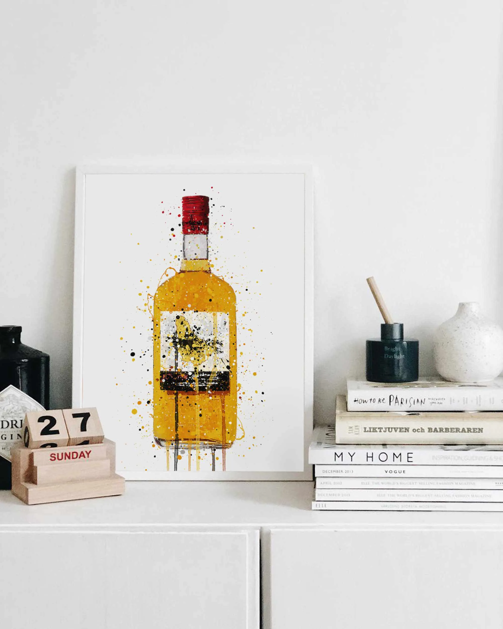 Rum Bottle Wall Art Print 'Treasure Island'