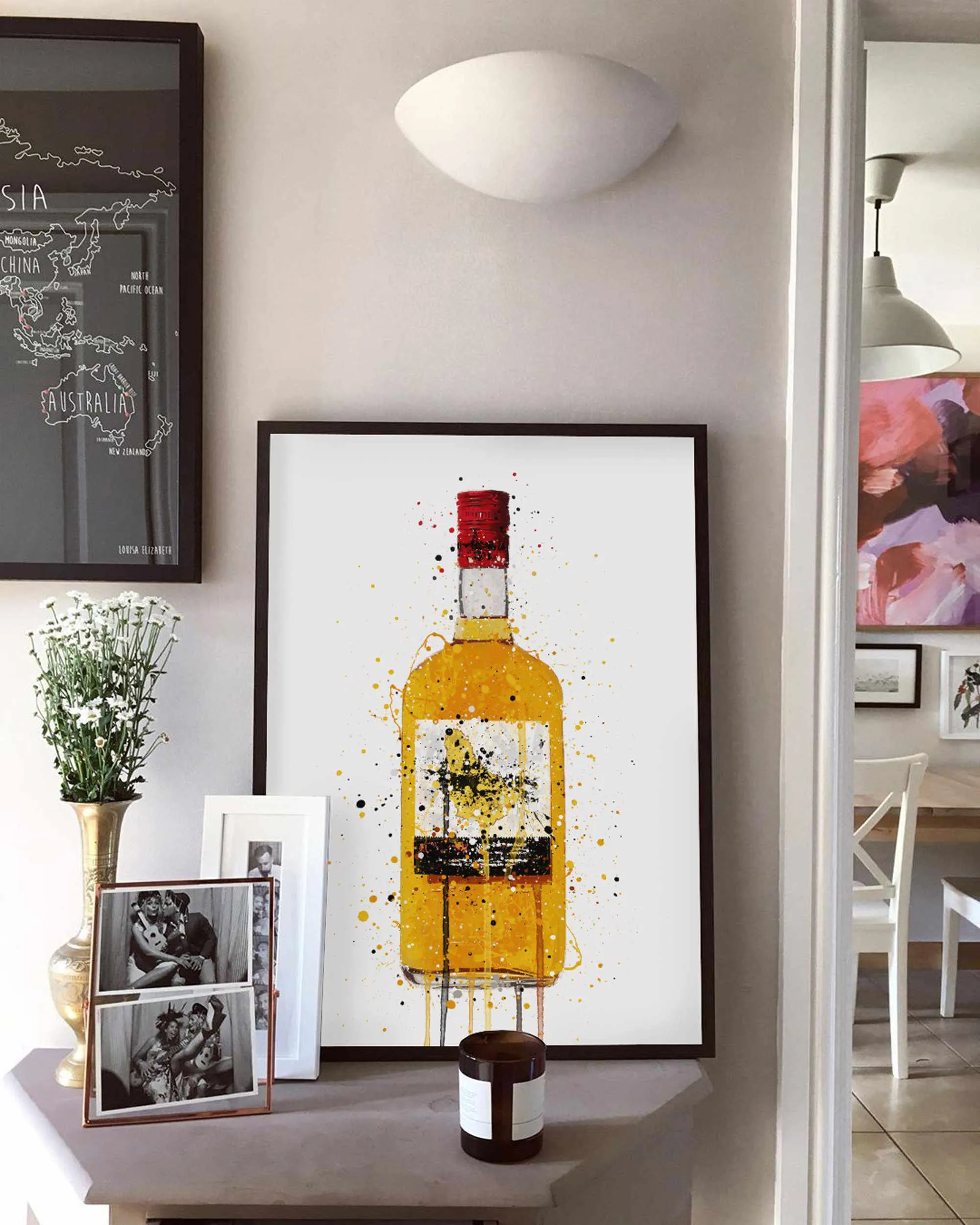 Rum Bottle Wall Art Print 'Treasure Island'