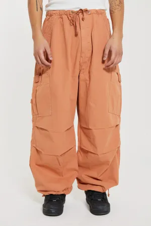 Rust Orange Parachute Cargo Pants