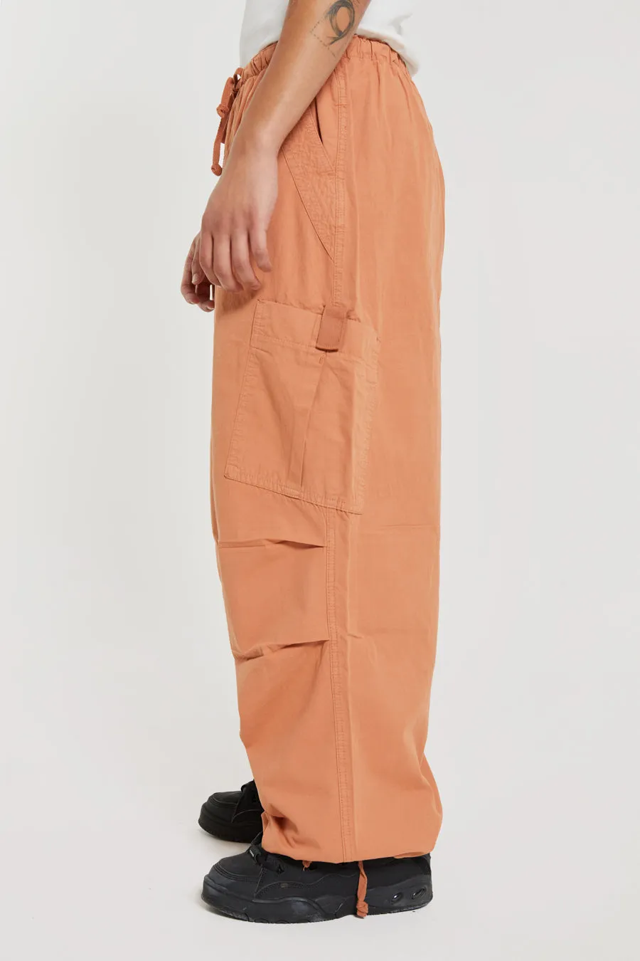 Rust Orange Parachute Cargo Pants