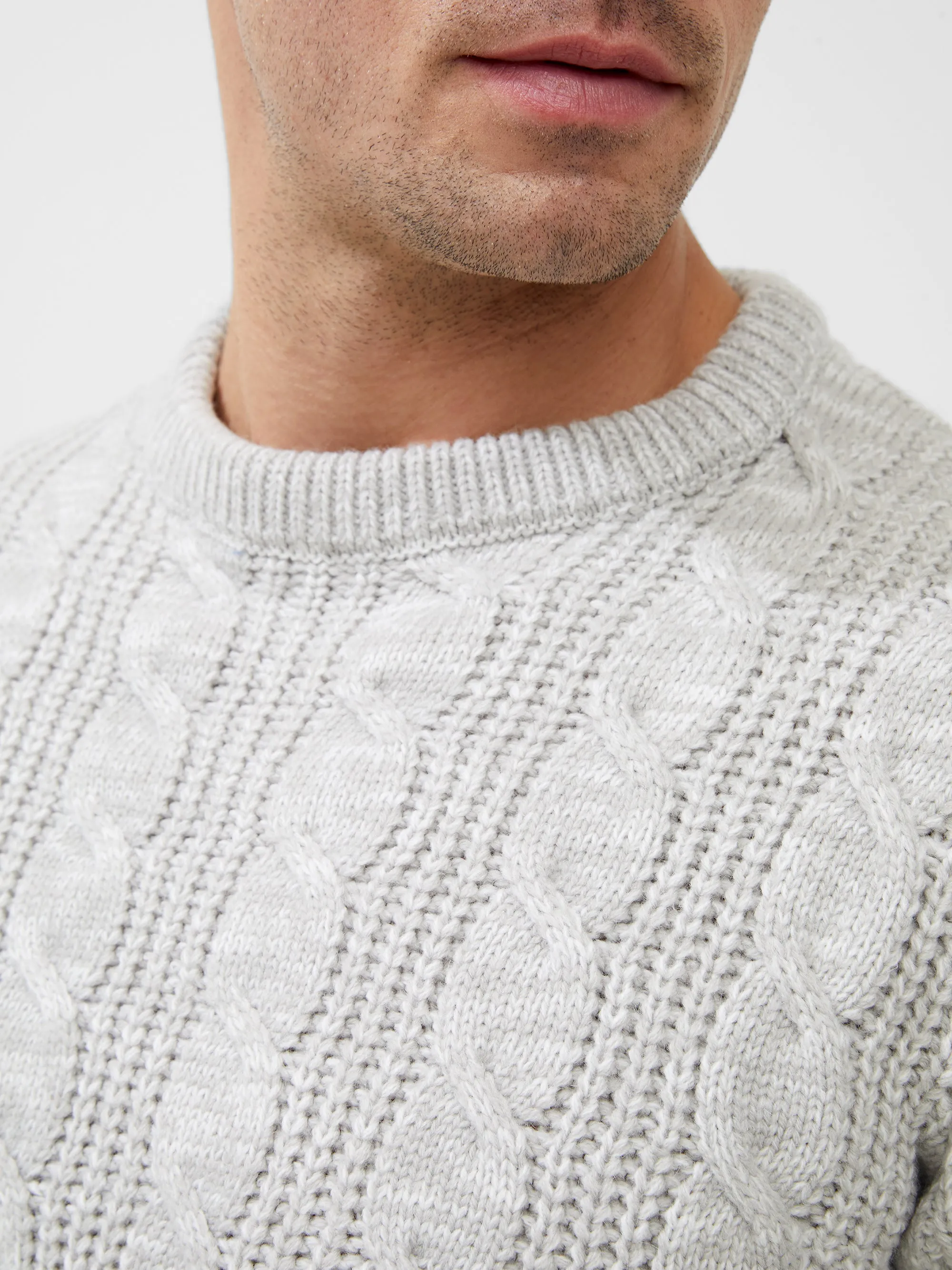 Soft Cable Knit Crew Neck Jumper