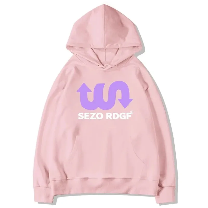 Street Hooded Drawstring Chic Letter Printing Women Hoodies Loose Solid Color Simple Casual Fashion Pocket Female Hoodies