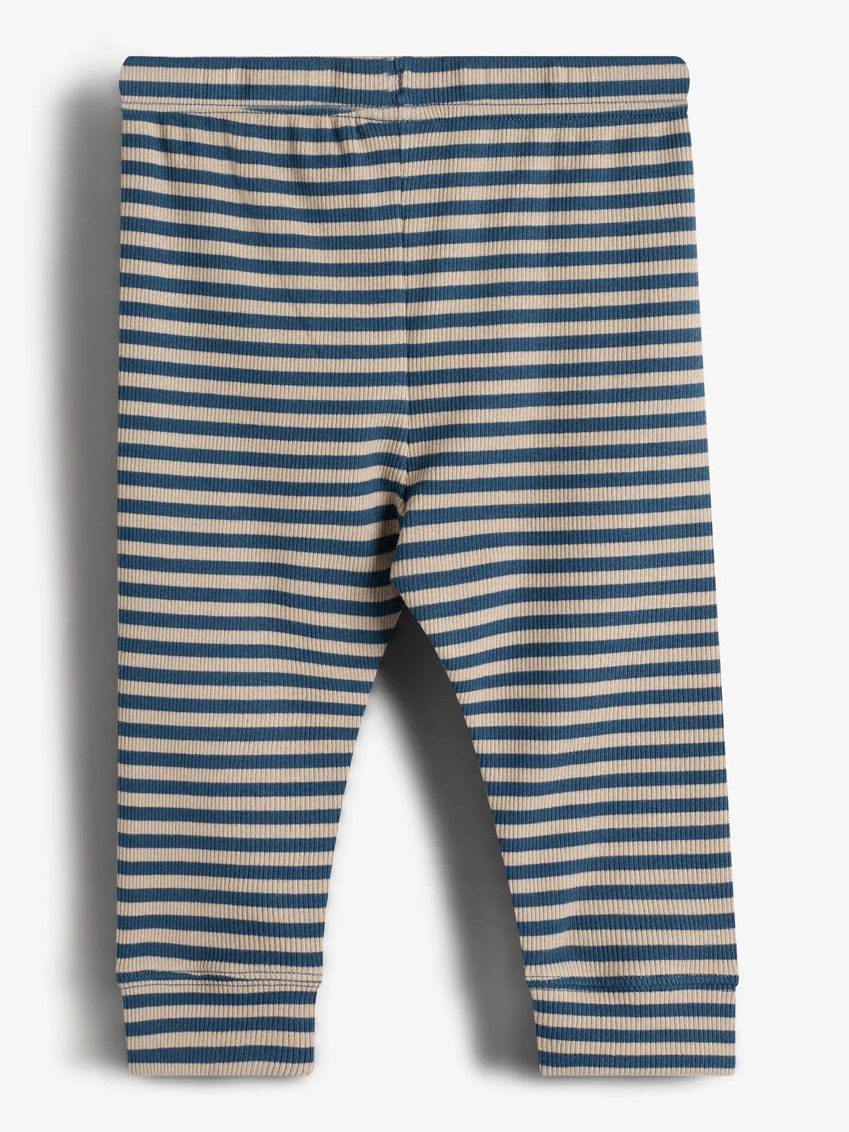 Striped Basic Rib Trousers - Little - Stormy Blue/Beige