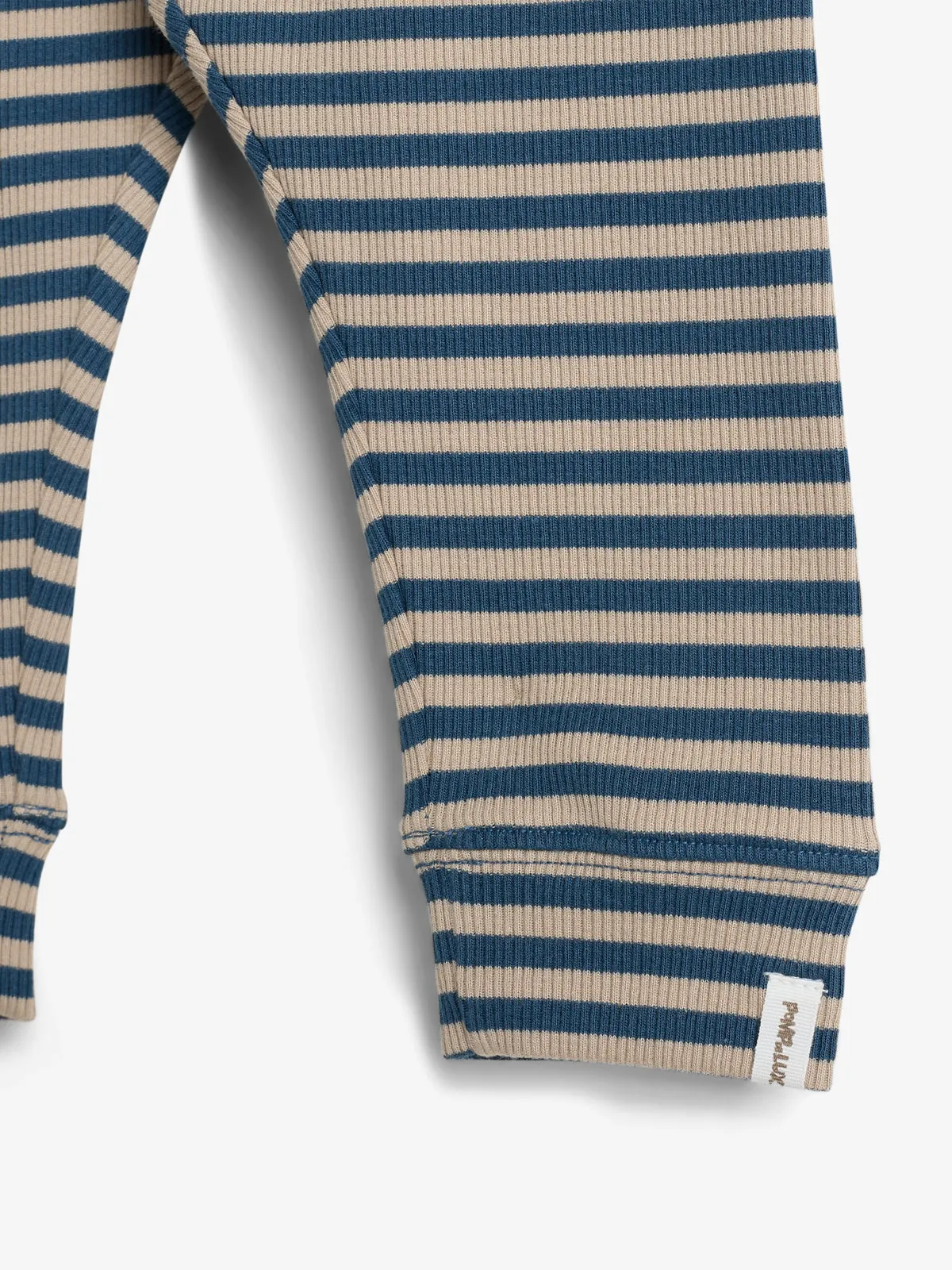 Striped Basic Rib Trousers - Little - Stormy Blue/Beige