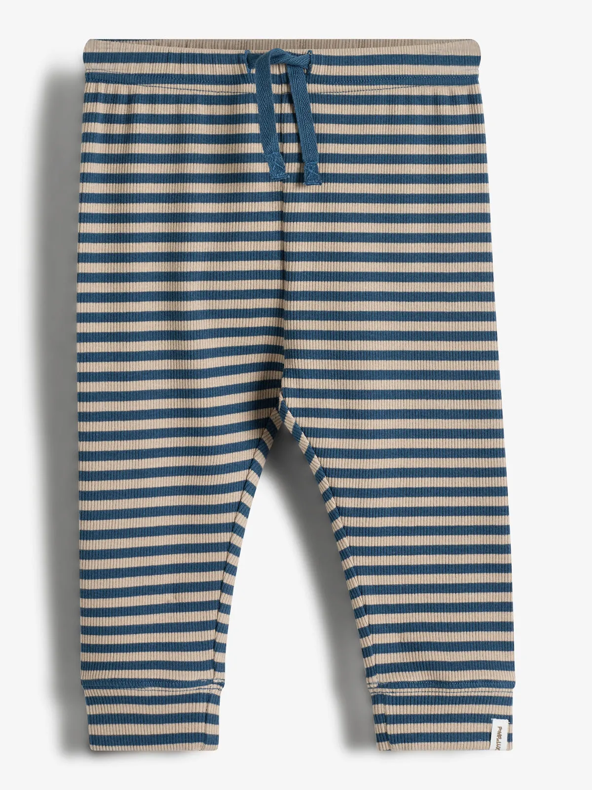 Striped Basic Rib Trousers - Little - Stormy Blue/Beige