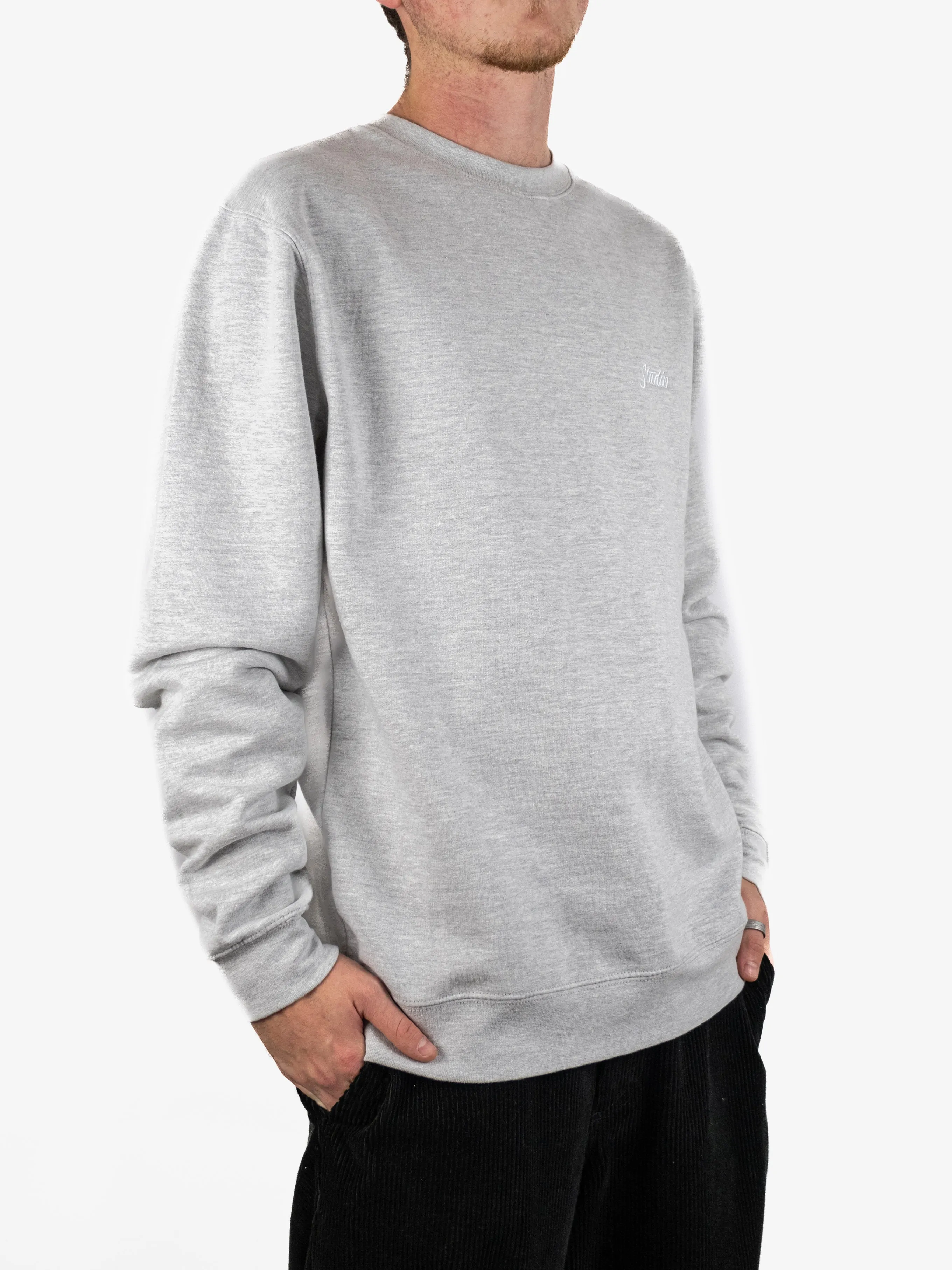 Studio Skateboards - Small Script - Crewneck - Heather Grey