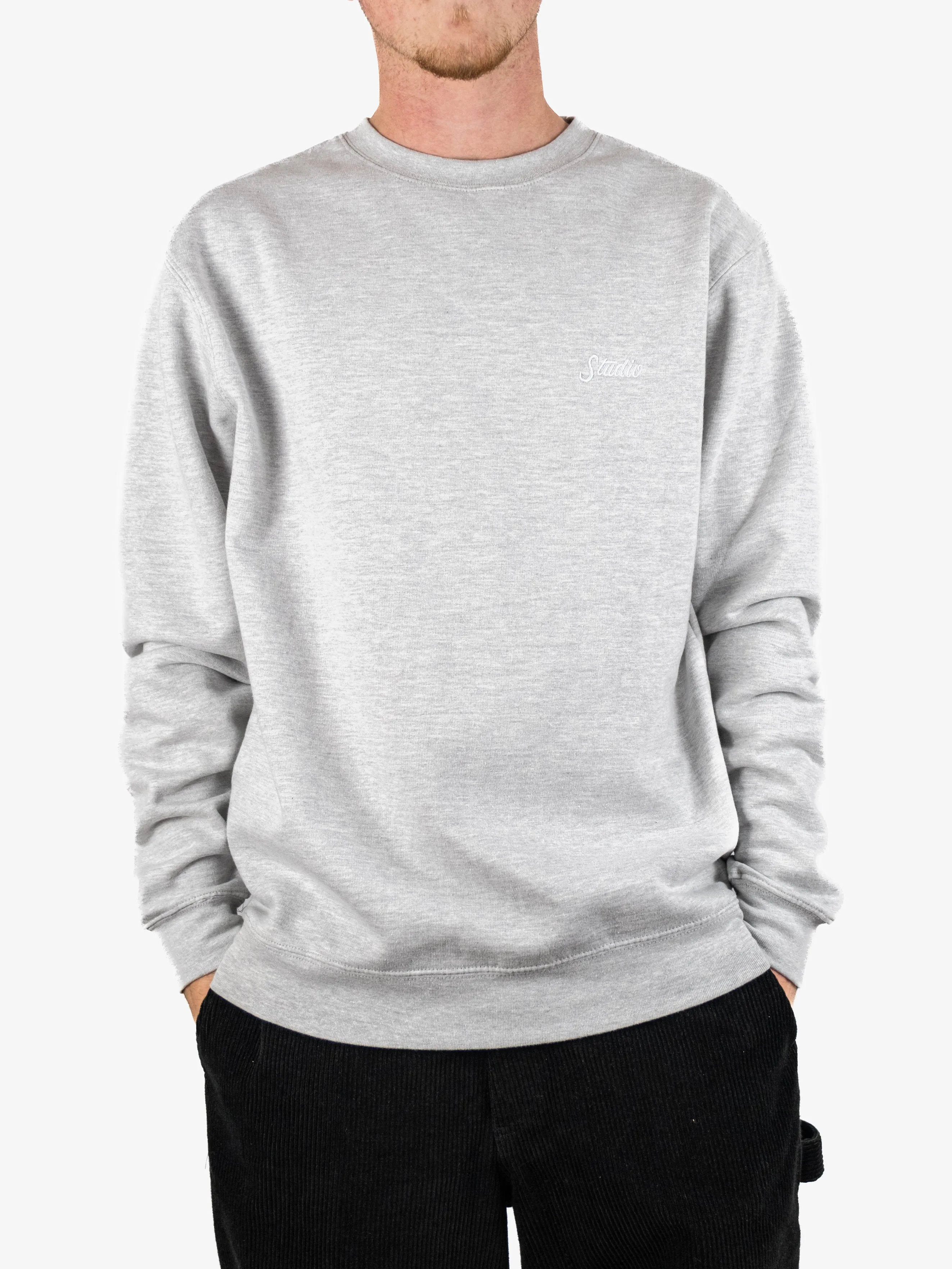 Studio Skateboards - Small Script - Crewneck - Heather Grey