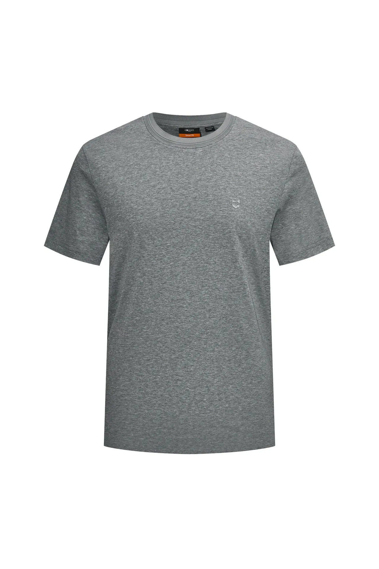 Super Soft Mercerized Cotton High Crew Neck Basic Logo Tee in Smart Fit