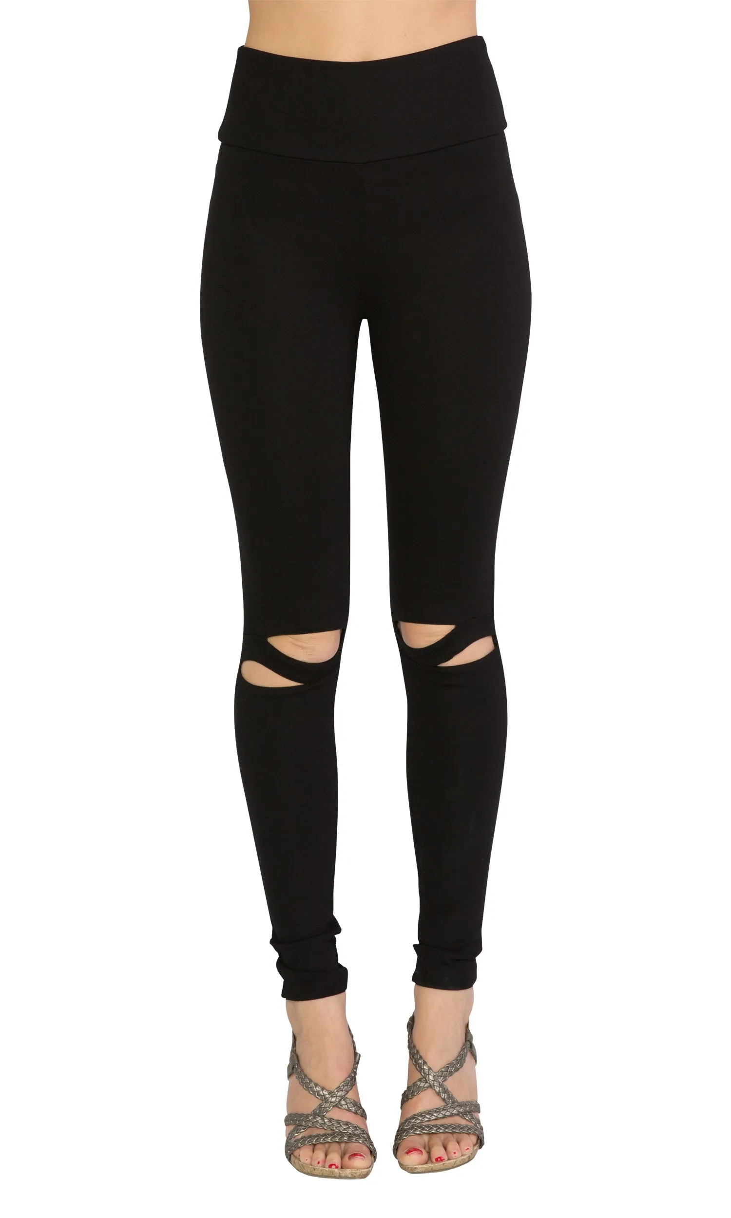 Tantrum Ink Double Knee Cut Out Rayon Legging