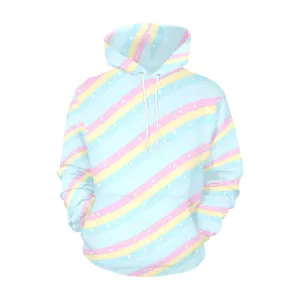 Teatime Fantasy Blue Rainbow Women's All Over Print Hoodie