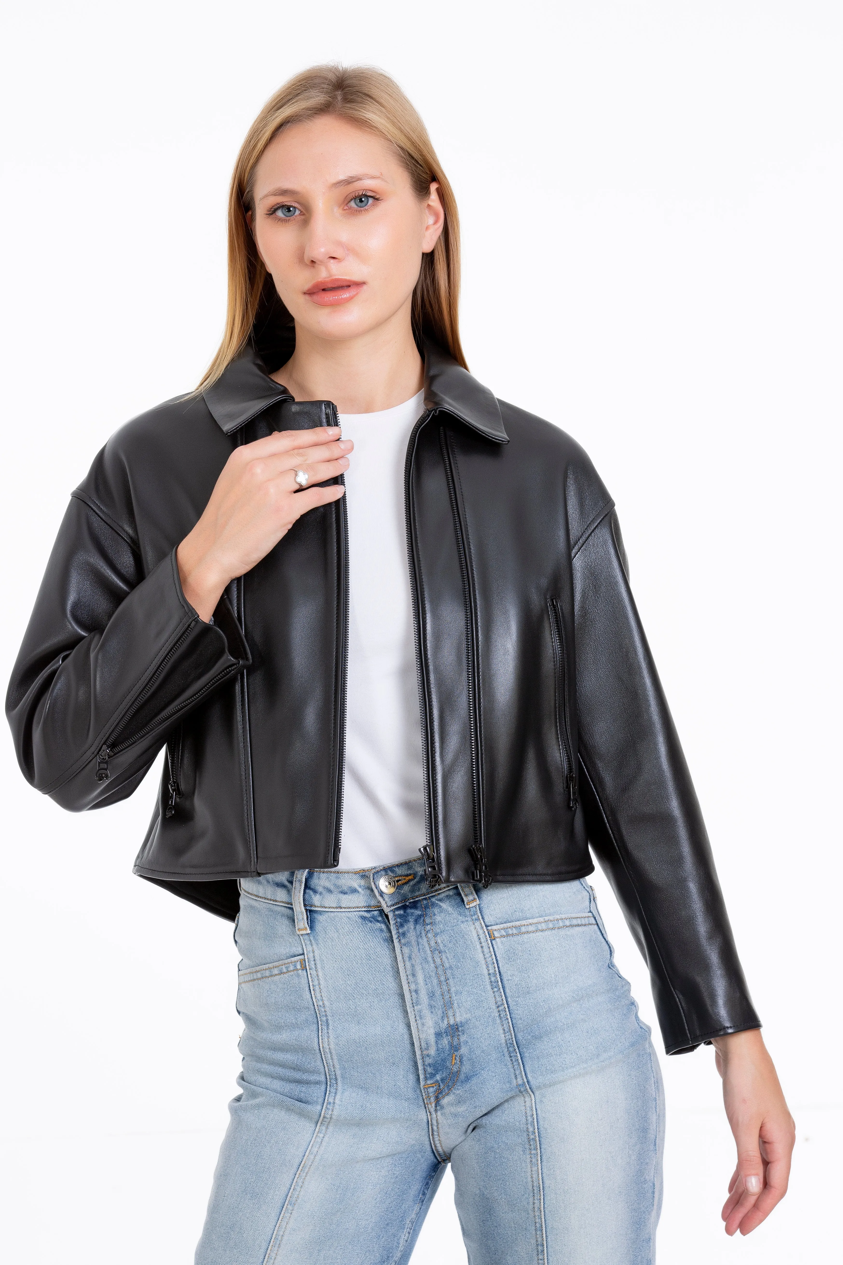 The Dennistoun Leather Black Women Jacket