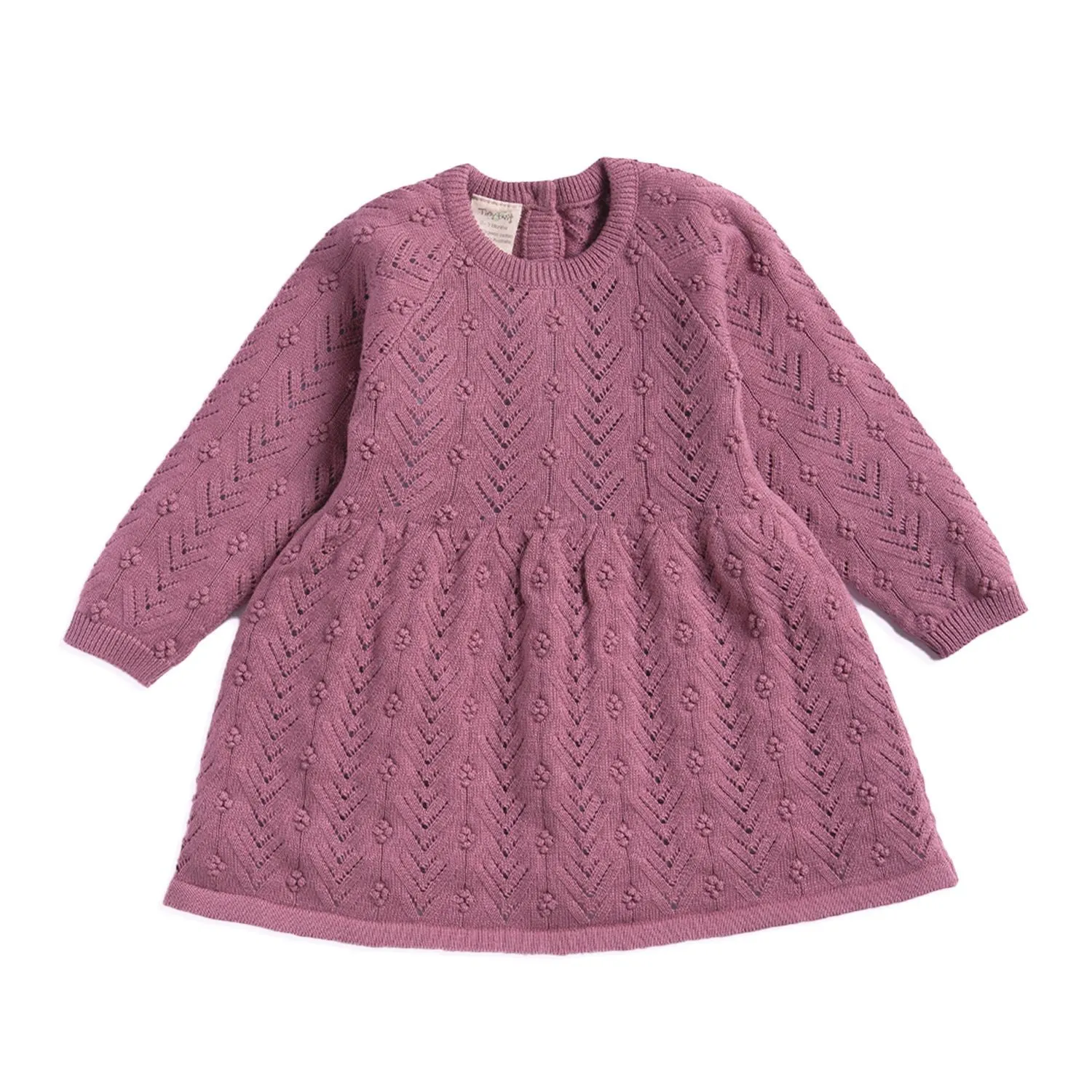 Tiny Twigs W23 Organic Berry Knit Dress Rose