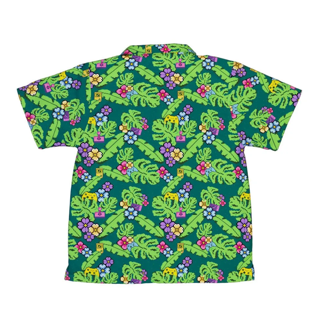 Tropical Video Game Pixels Youth Hawaiian Shirt