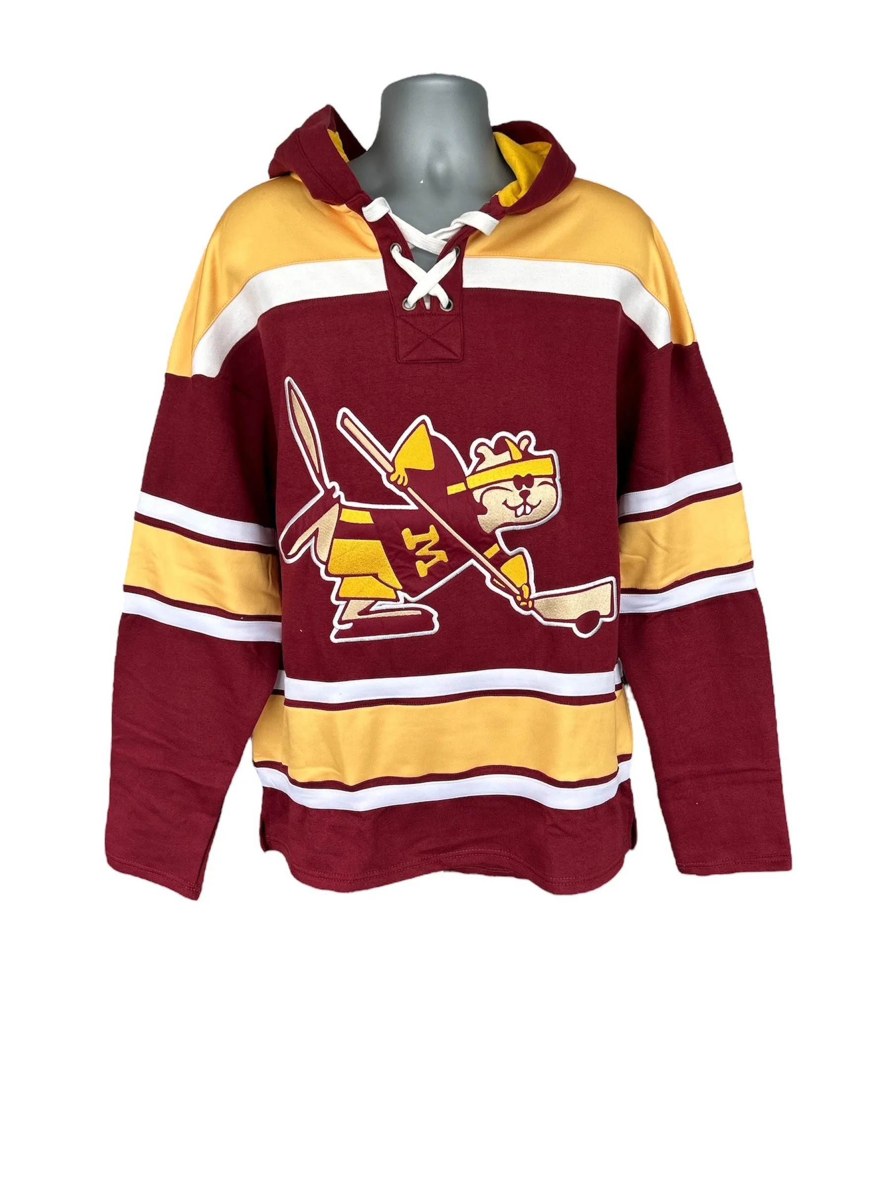 University of Minnesota Golden Gophers Official Hockey Lace Hoody with Embroidered Logos