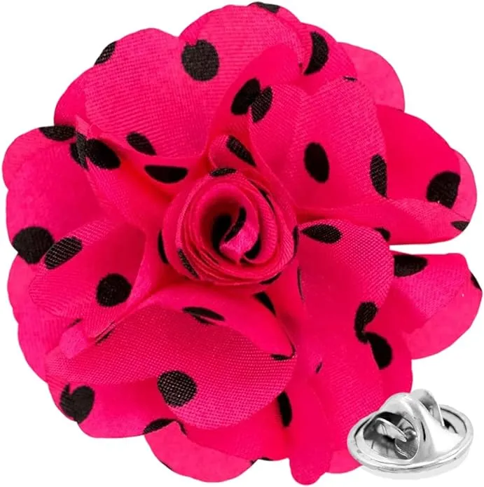 Vittorio Vico Unisex Polka Dot Flower Lapel Pin