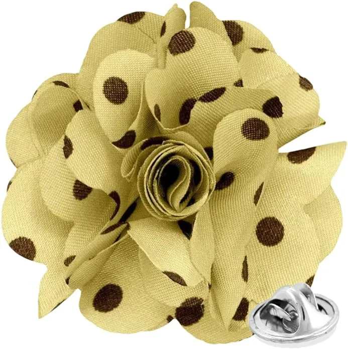 Vittorio Vico Unisex Polka Dot Flower Lapel Pin